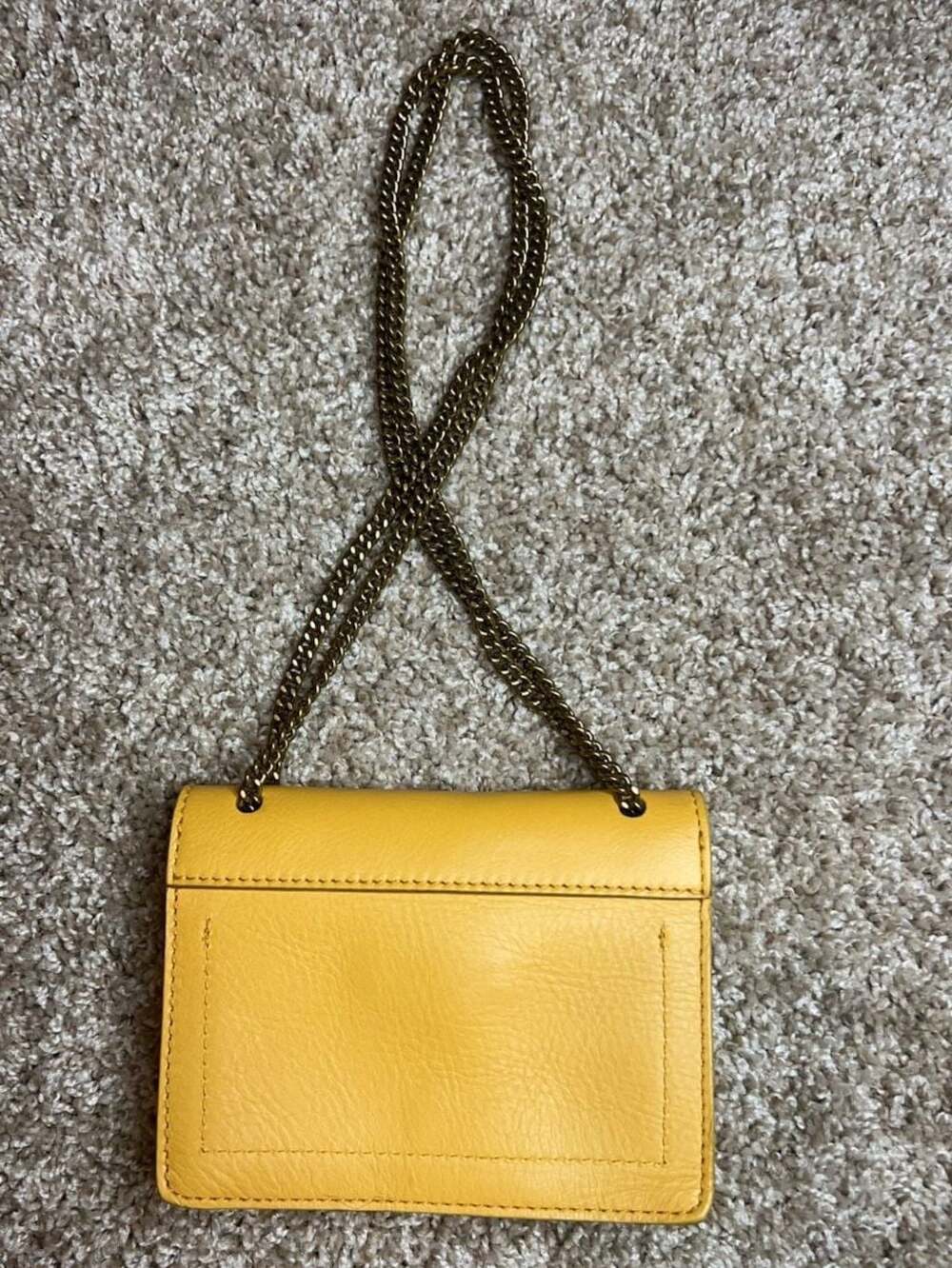Madewell Yellow Leather Chain Crossbody Bag - Picture 2 of 8
